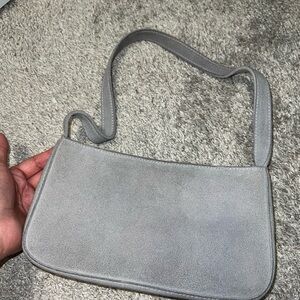 Elegant Gray Suede Women's Bag